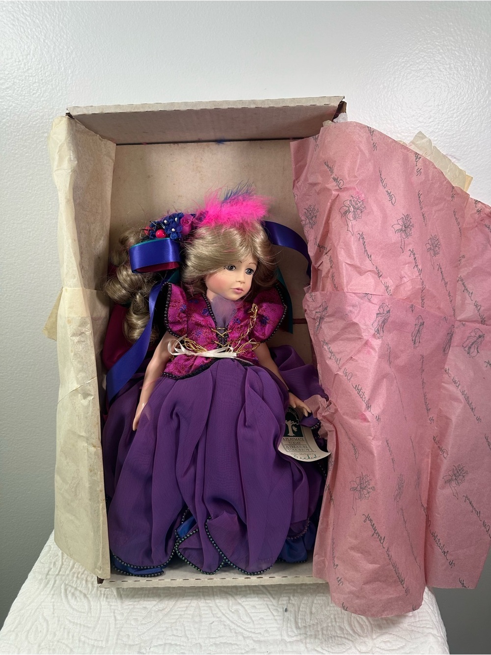 Robin Woods Orchid Doll I Hear America Singing 1990 w Box Tag Vintage